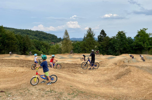 Children riding BMX bikes.