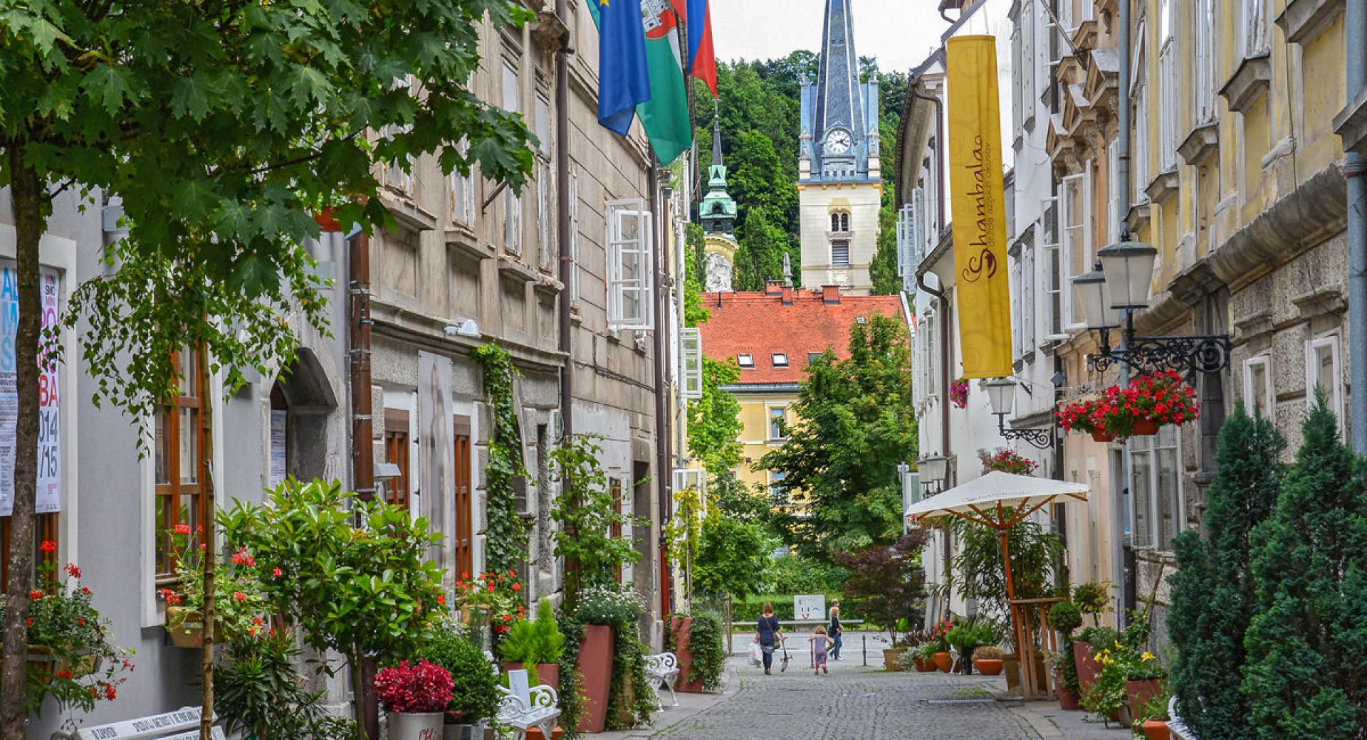 Zelena in cvetoča Križevniška ulica